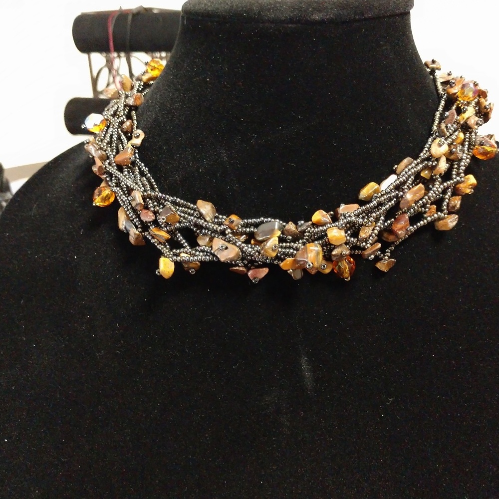 Multi Strand Magnetic Clasp Glass Beads C